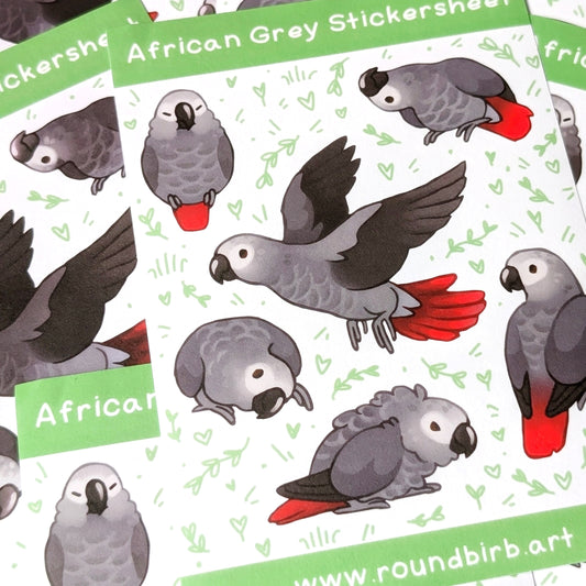 African Grey Washi Stickersheet