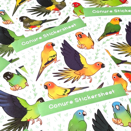 Large Conure Washi Stickersheet