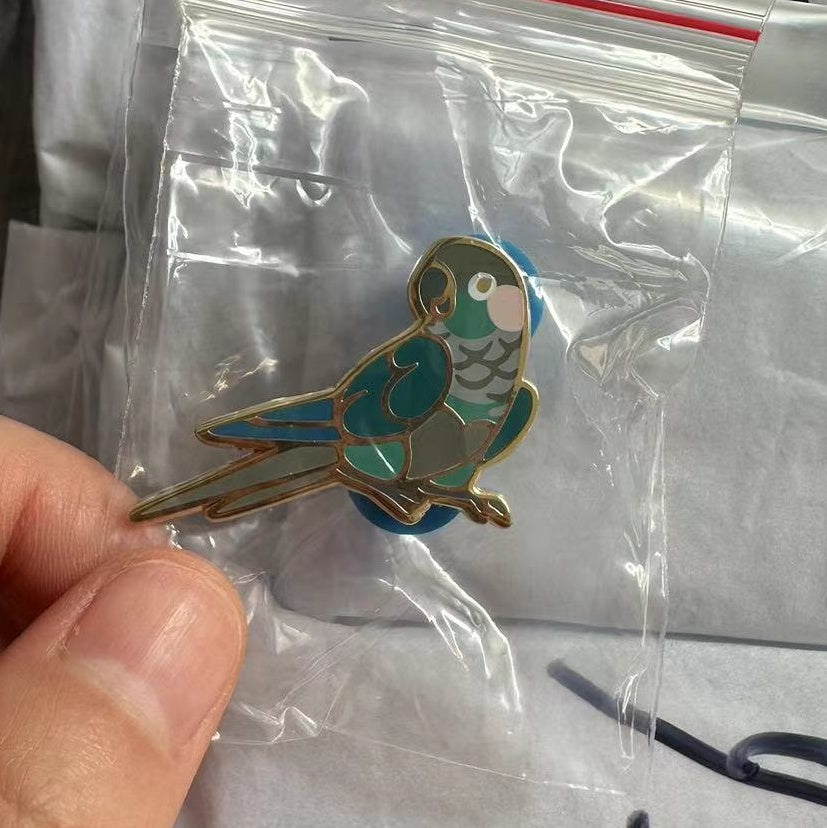 Green Cheek Conure Pin v2