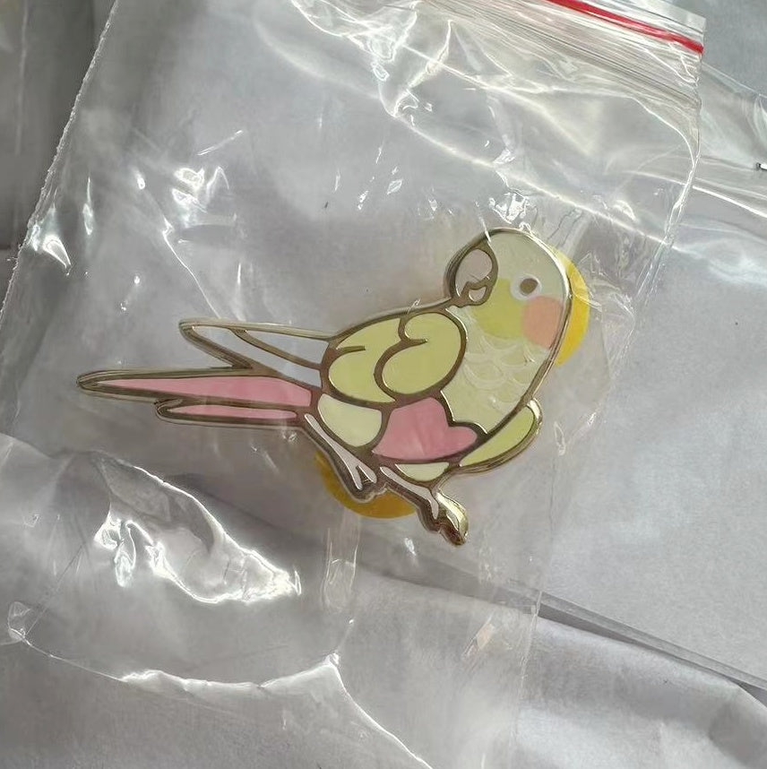 Green Cheek Conure Pin v2