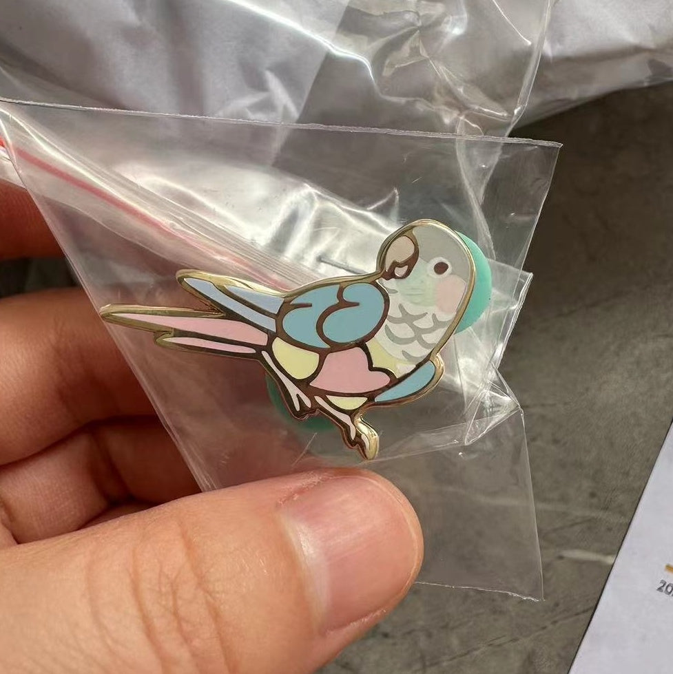 Green Cheek Conure Pin v2