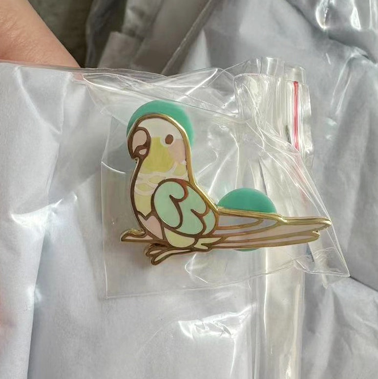 Green Cheek Conure Pin v2