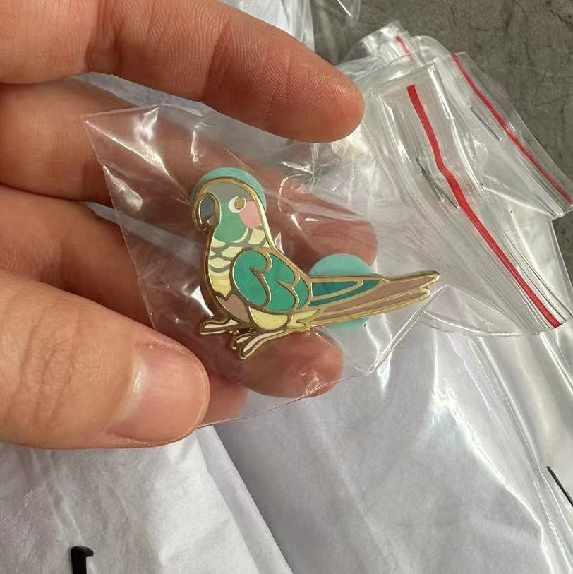 Green Cheek Conure Pin v2