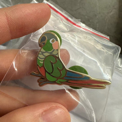 Green Cheek Conure Pin v2