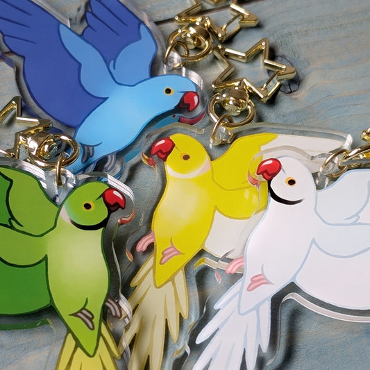 Ringneck Parrot Acrylic Keychain