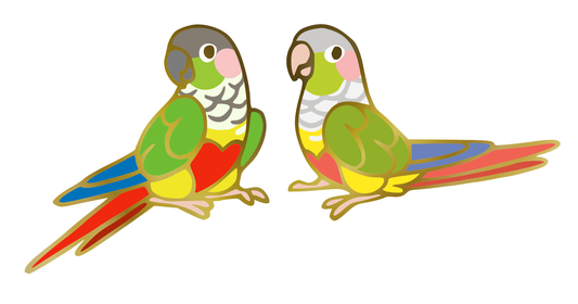 Green Cheek Conure Pin v2