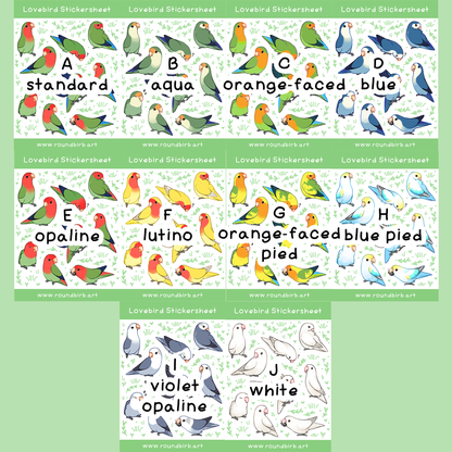 Lovebird Washi Stickersheet