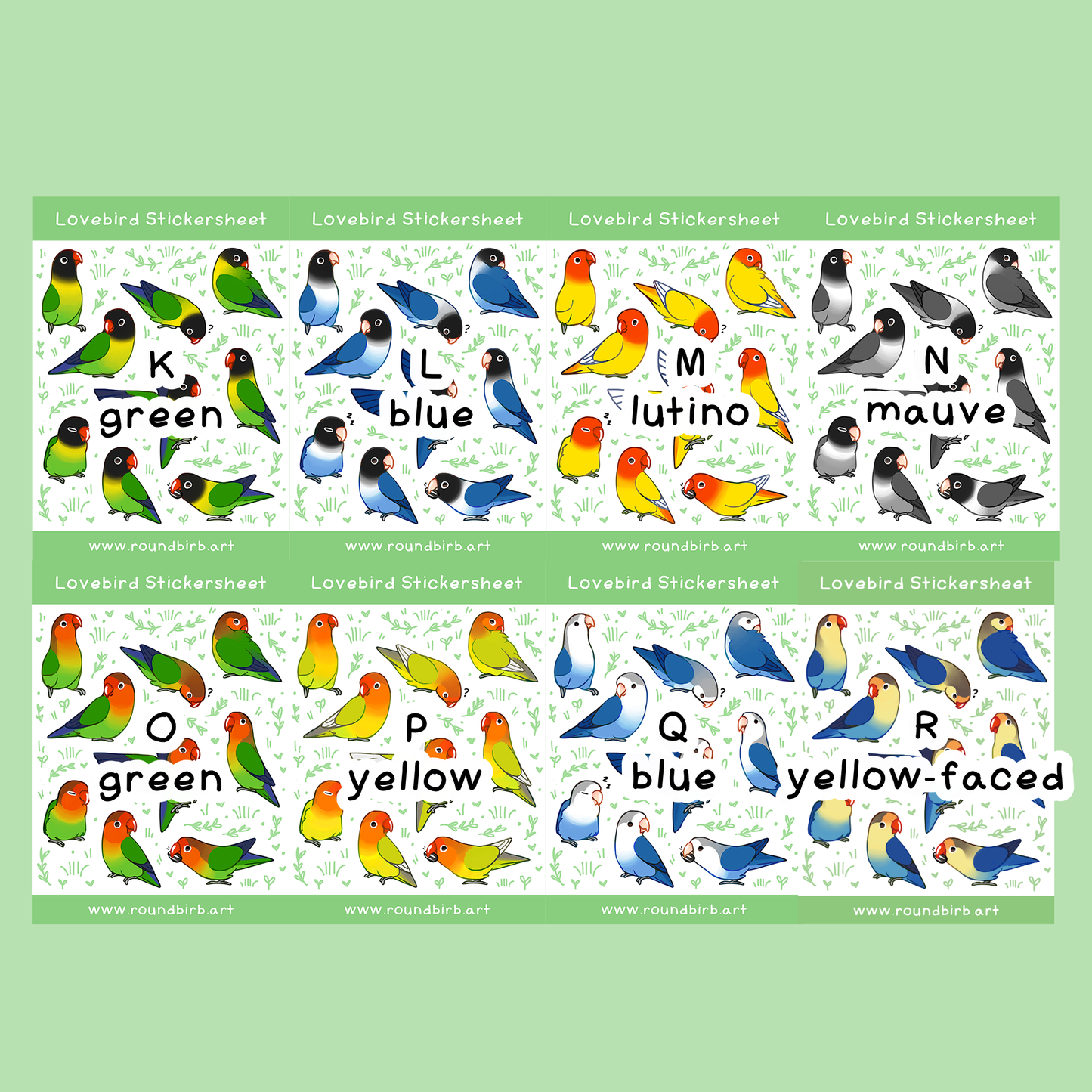 Lovebird Washi Stickersheet