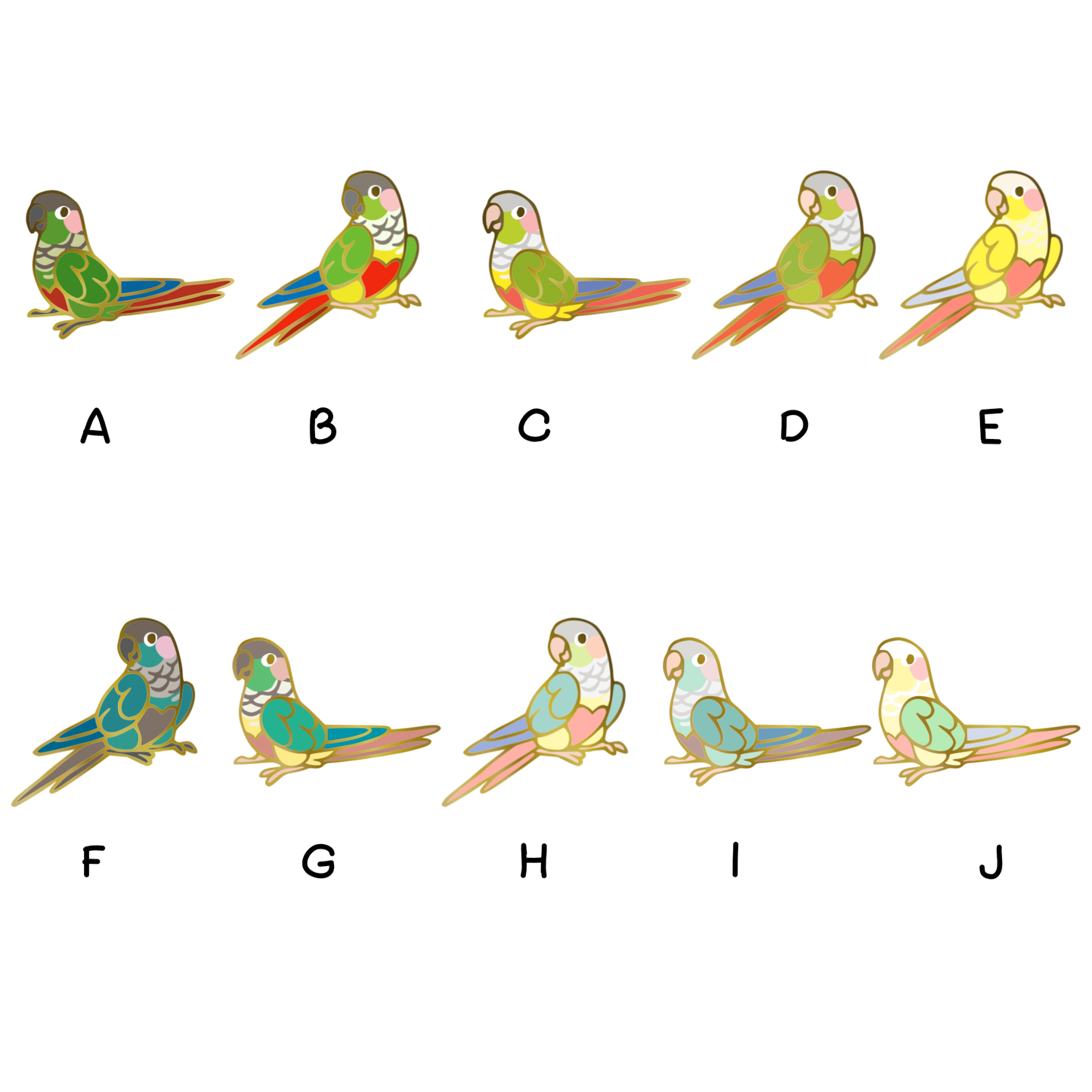 Green Cheek Conure Pin v2