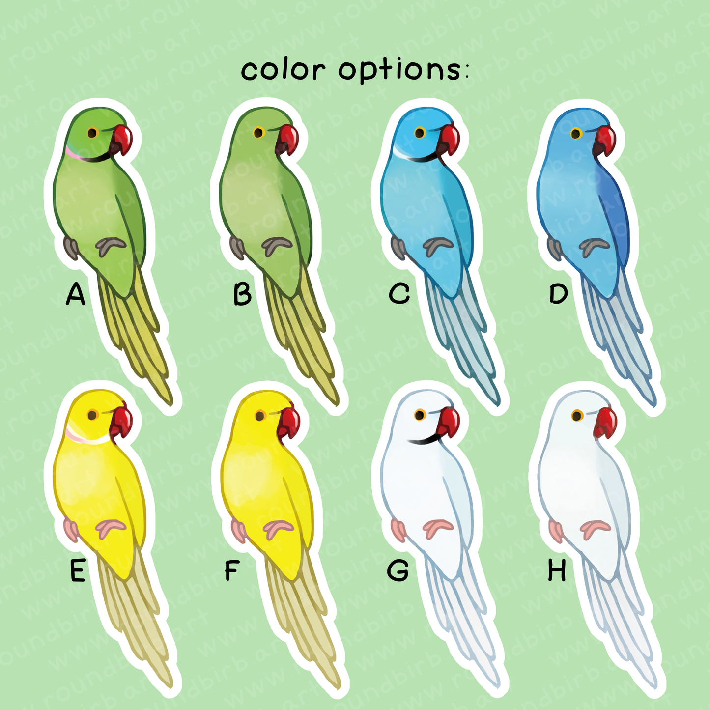 Ringneck Parrot Vinyl Stickers